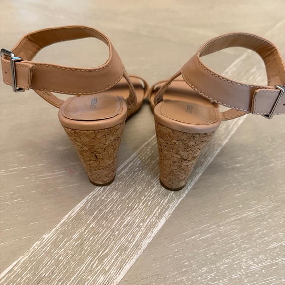 Express Tan Cork Wedge Ankle Strap Sandals - Picture 6 of 7
